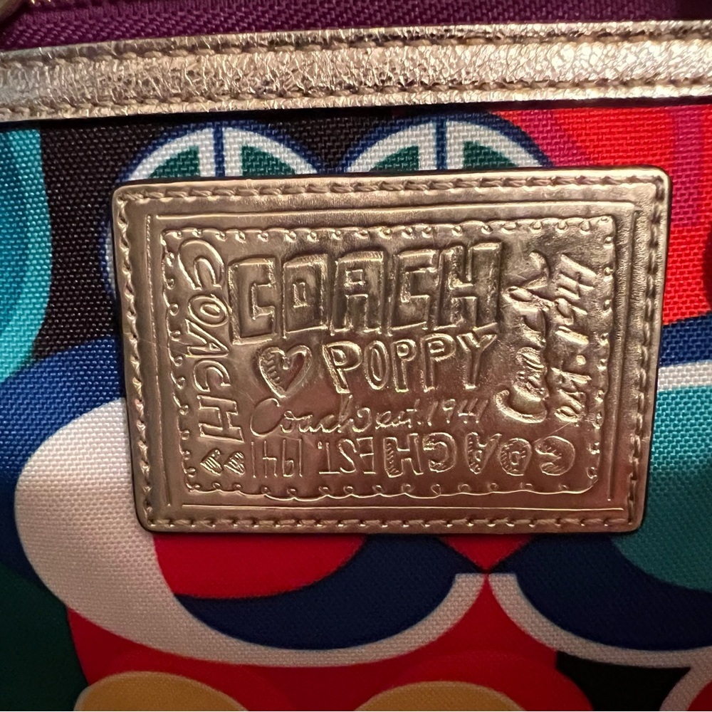 Coach Poppy Multicolor Signature Pop Tote with Gold Accents - Picture 6 of 8